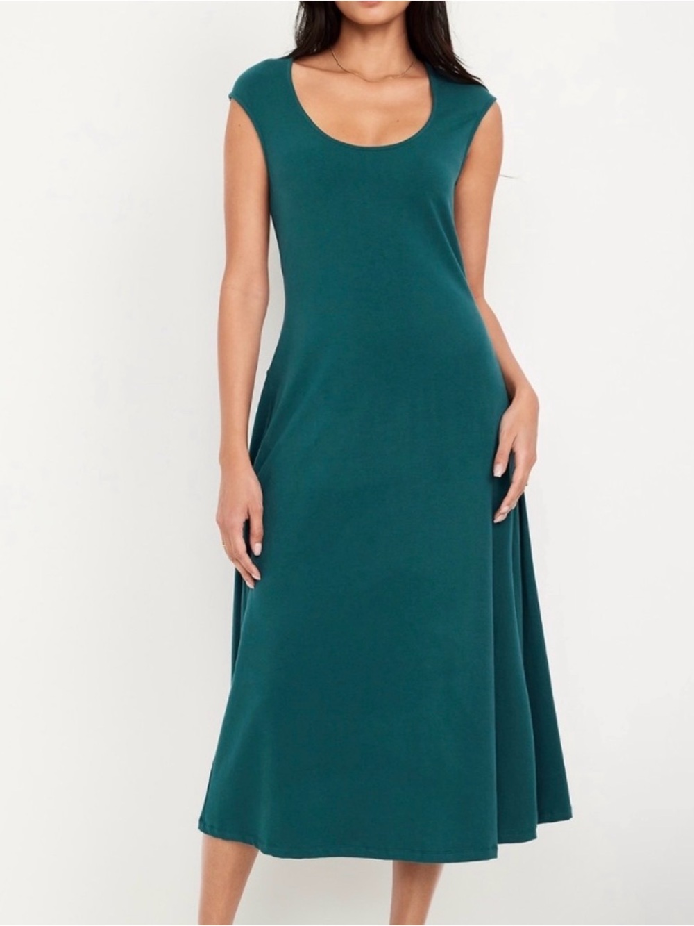 Old Navy Teal Scoop-Neck Midi Dress